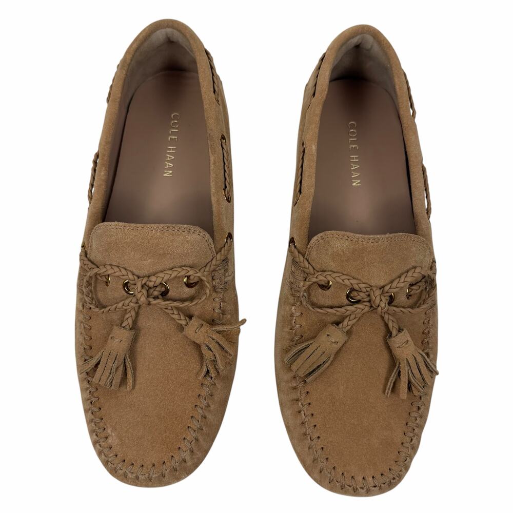 Cole Haan Gissella Suede Tassel Driving Loafer Tuscan Sand Tan Size 7B - Picture 4 of 12
